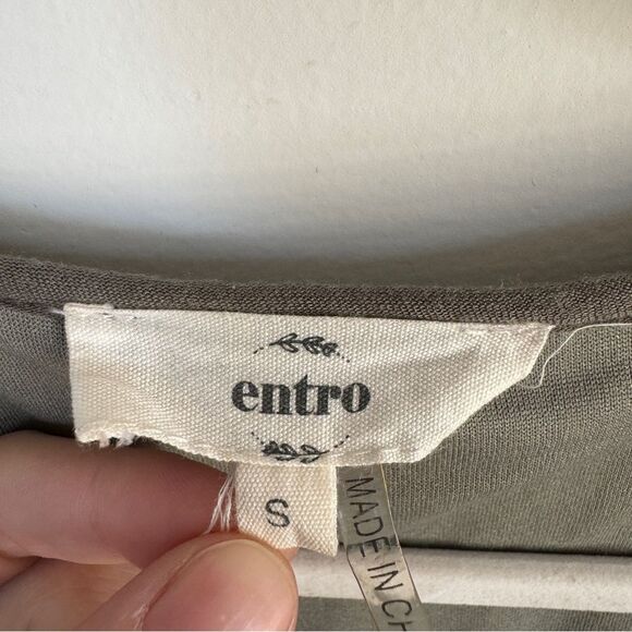 Entro Olive Green Embroidered Boho Dress - S - Picture 5 of 8